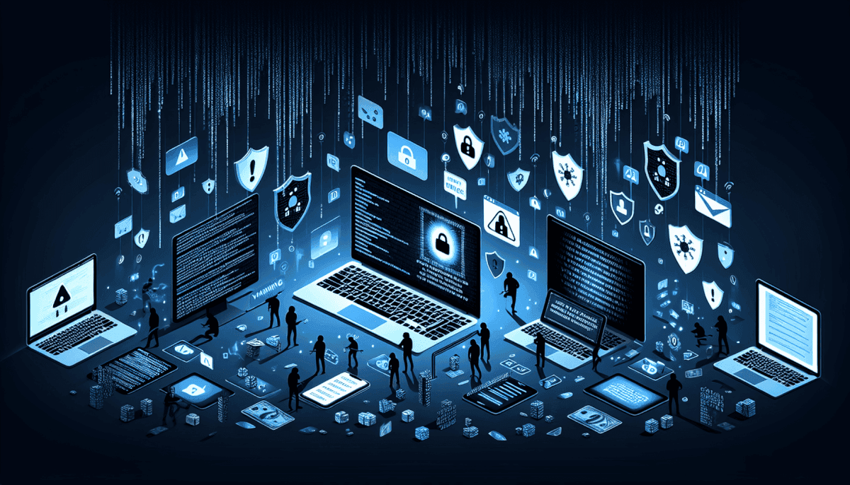 Team monitoring multiple screens with security alerts