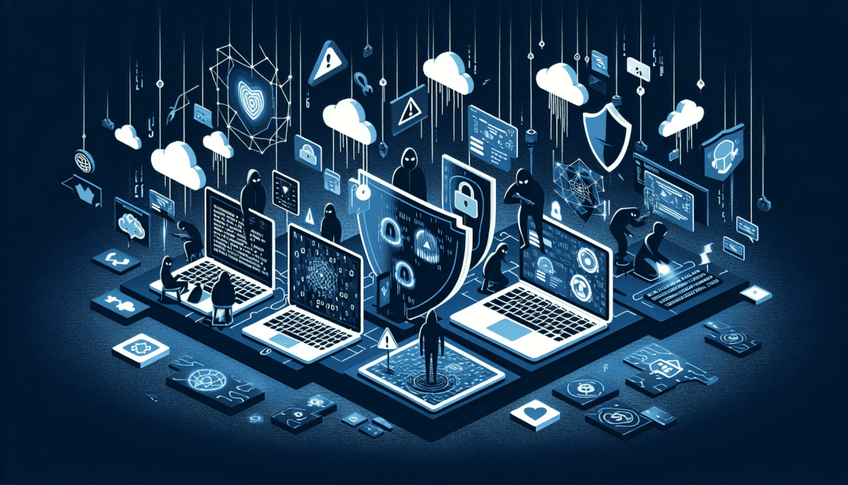 Multiple hackers attacking connected devices and cloud network