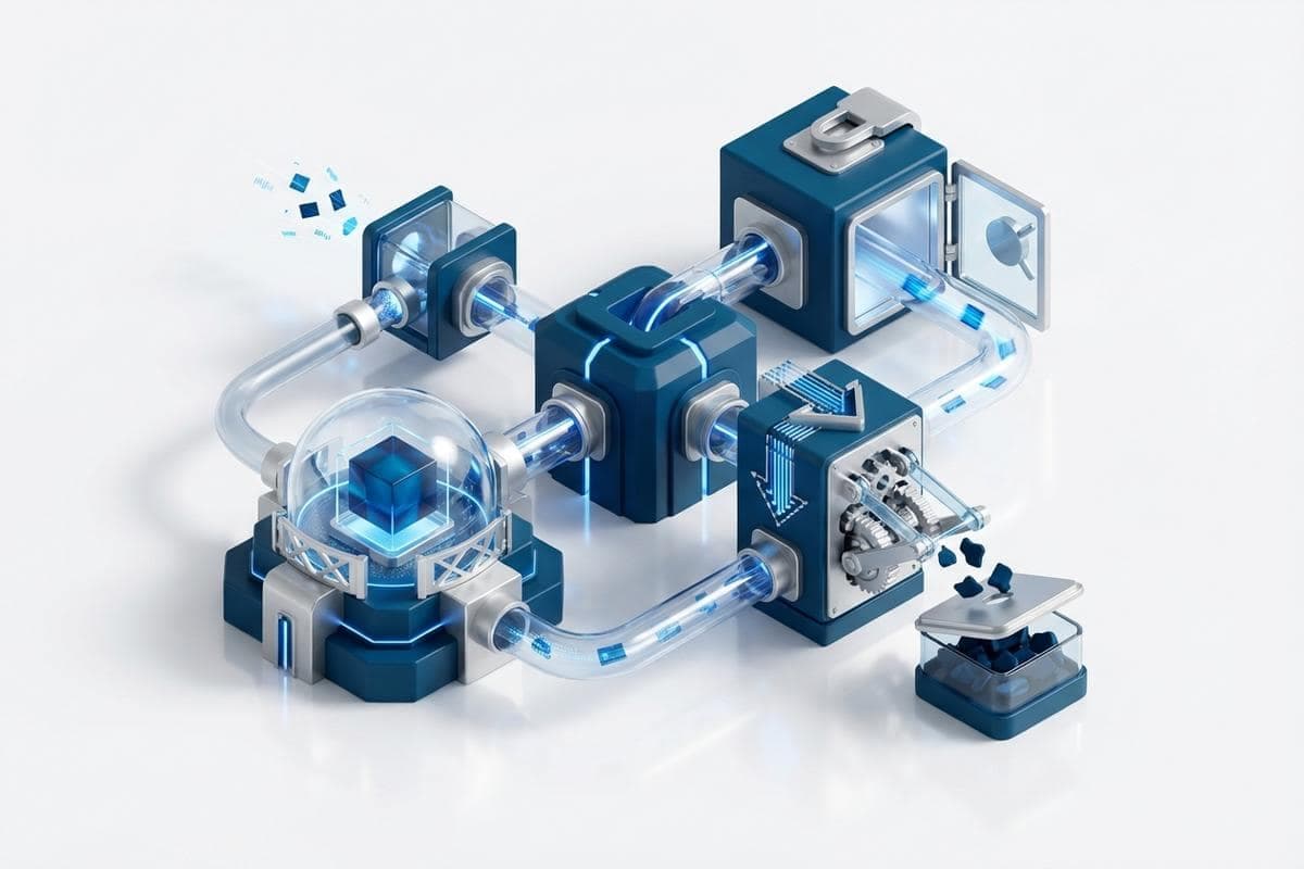 Isometric network nodes connecting hacker release, honeypot claims, and data privacy.