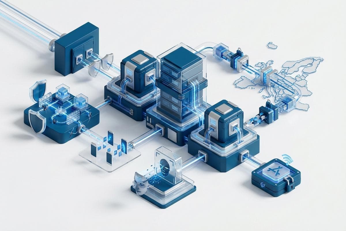 Floating servers highlighting critical cybersecurity vulnerabilities and exploits.