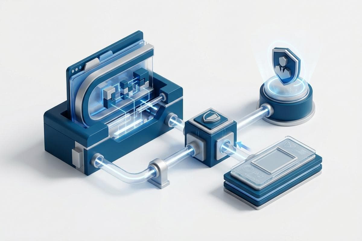 Floating servers depicting HR platform breaches and Black Basta cyber threats.