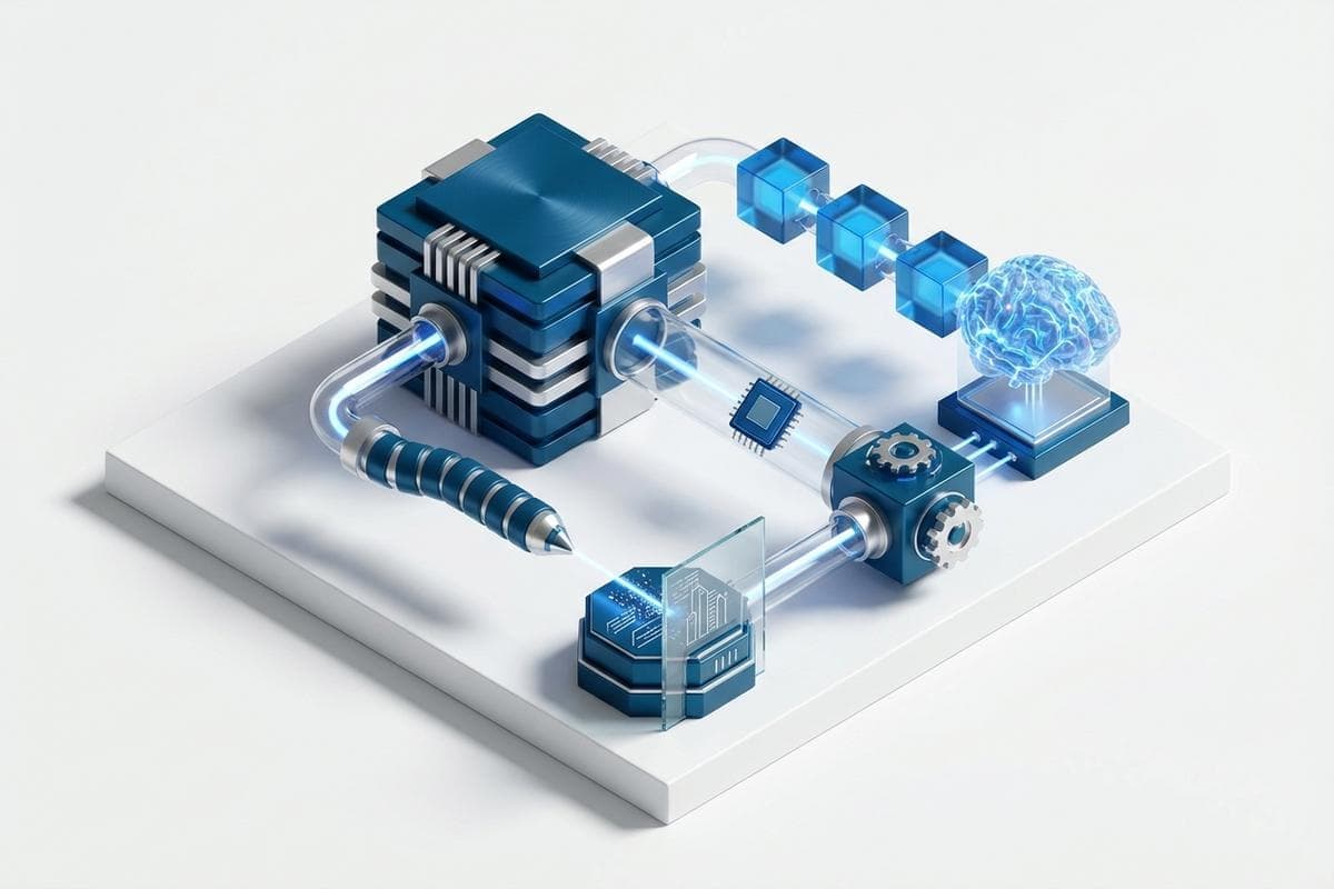 Isometric network nodes depicting Sandworm wiper and Konni AI attacks.