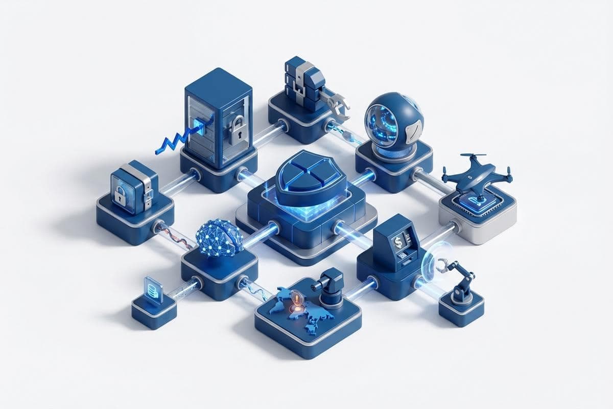 Isometric network nodes illustrating global cyber threats and critical vulnerabilities.
