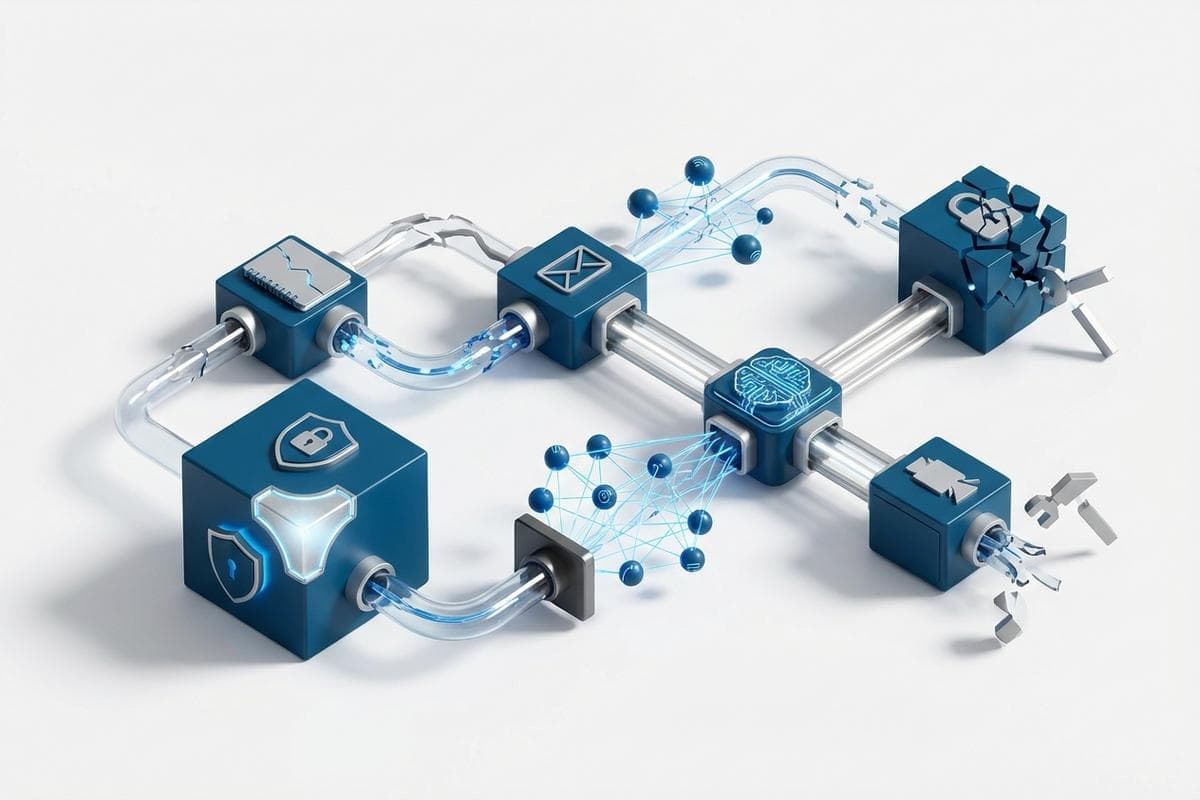 Isometric network nodes highlighting today's critical cybersecurity news.