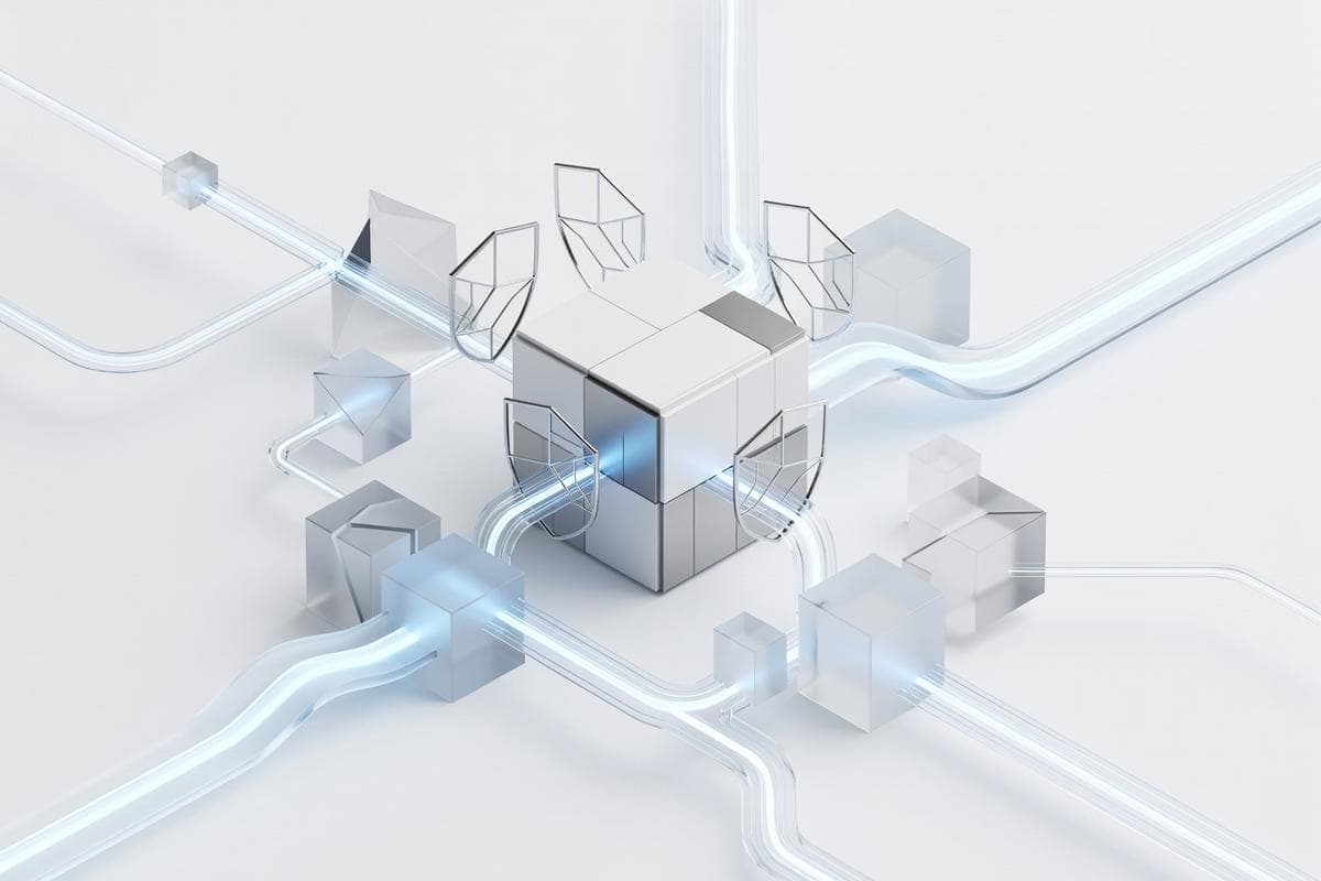 Isometric network nodes highlighting critical AI flaws and widespread cyber exploitation.