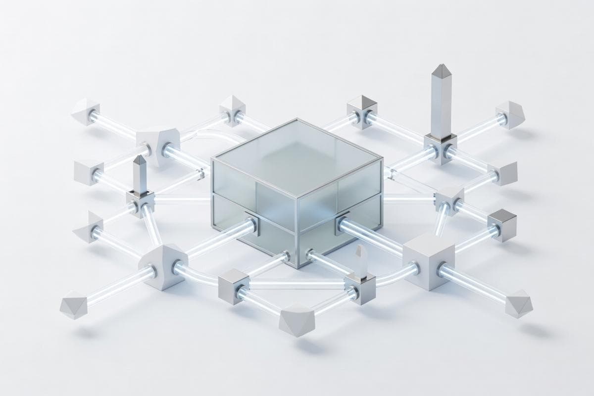 Geometric data streams visualizing critical cybersecurity flaws and AI defense.