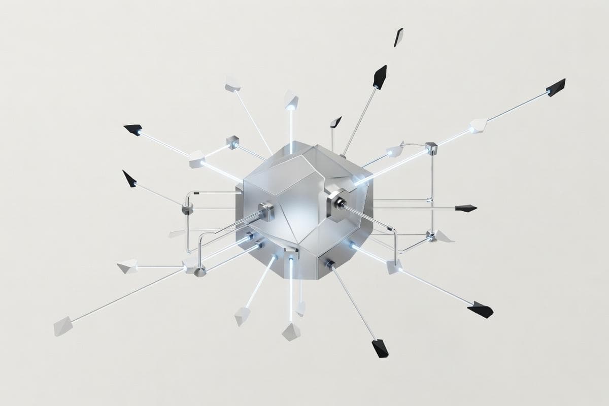 Isometric network nodes illustrating critical system vulnerabilities and AI discovery.