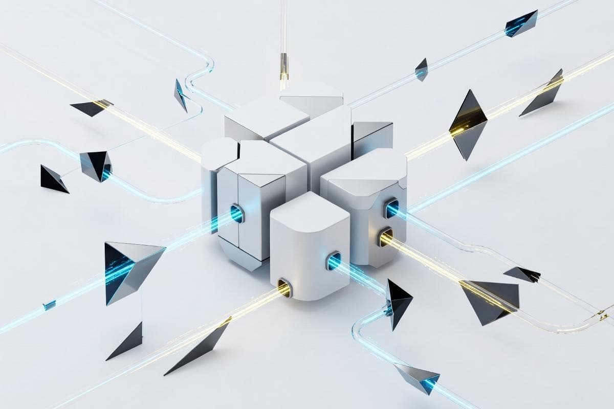 Isometric network nodes highlighting critical cybersecurity exploits and vulnerabilities.