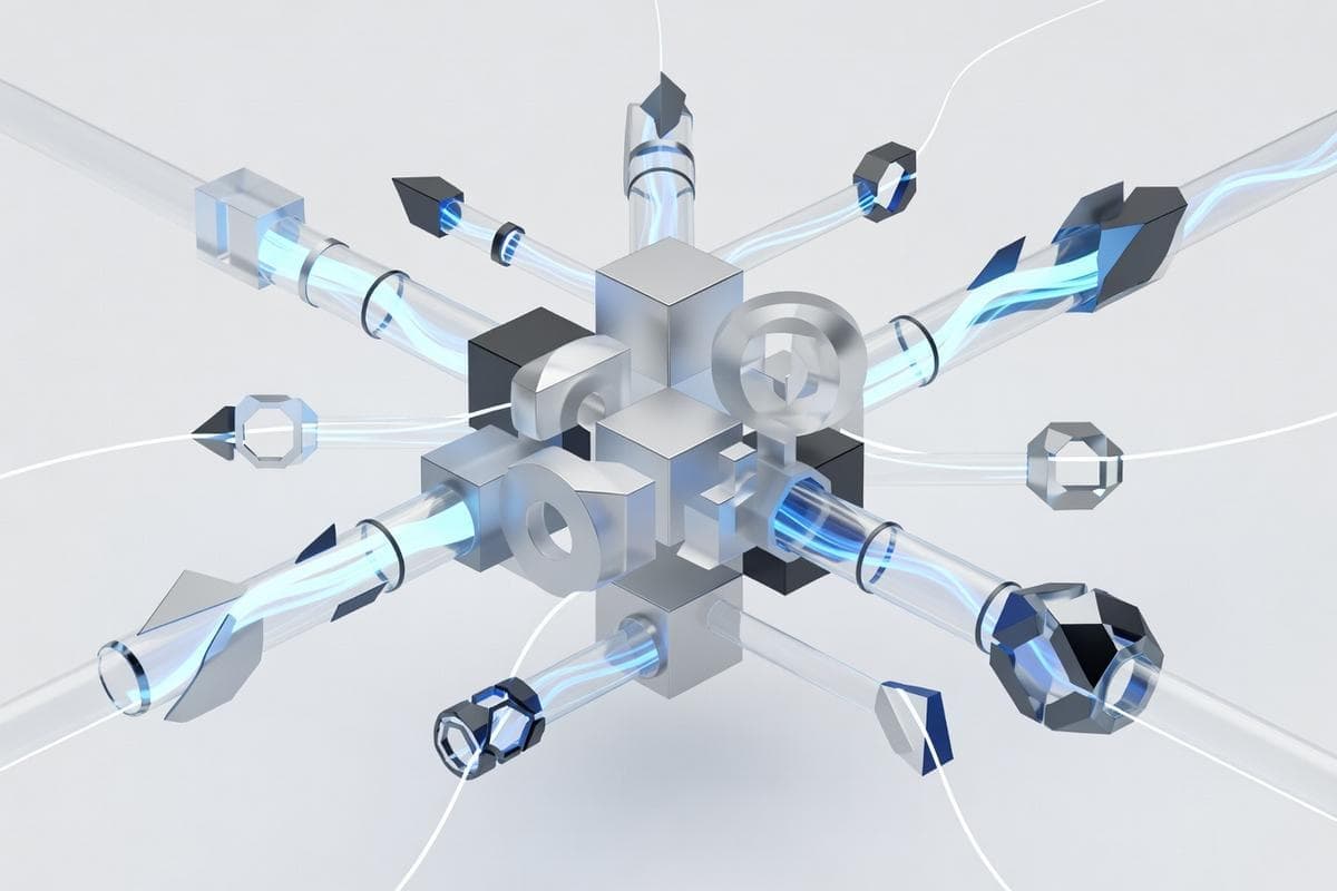 Isometric network nodes illustrating multiple cybersecurity vulnerabilities and data leaks.
