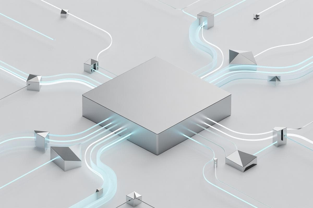 Isometric network nodes showing widespread zero-day, phishing, and malware attacks.