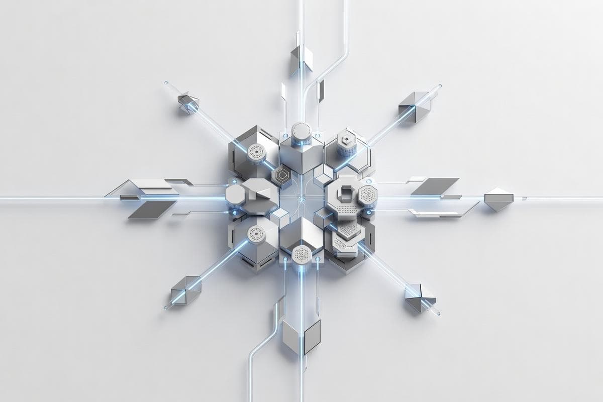 Isometric network nodes depicting VPN bypass, admin bug, and botnet takedown.