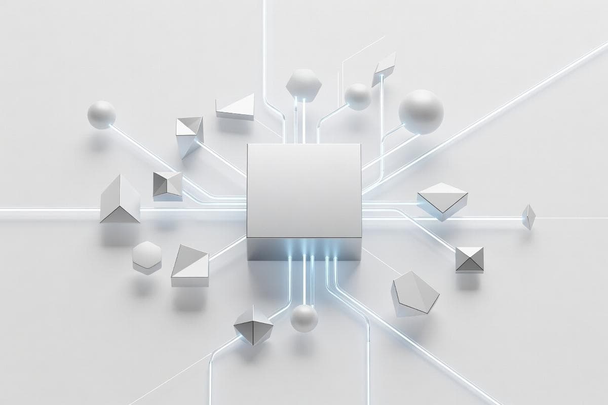 Isometric network nodes illustrating FBI phishing platform takedown.