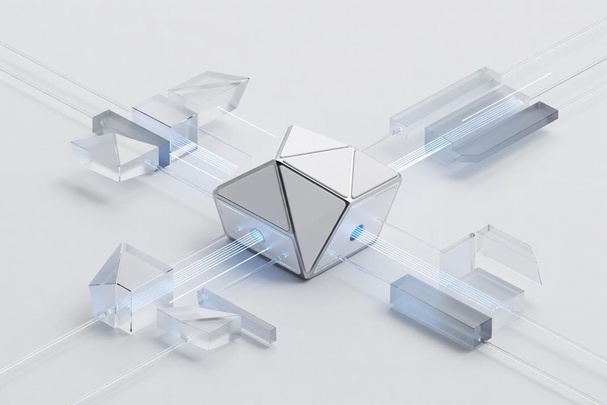 Geometric shards representing broken security from unpatchable exploits and RaaS attacks.
