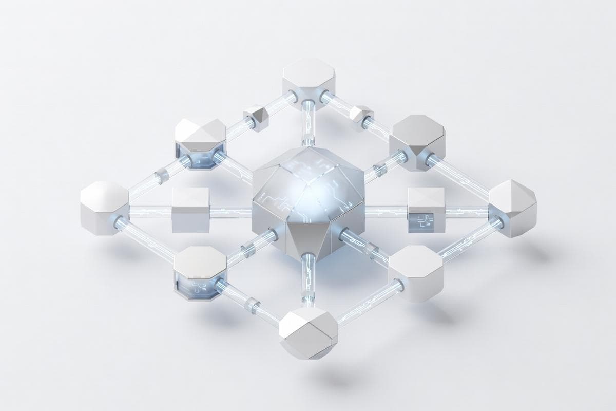 Isometric network nodes illustrating widespread data breaches and AI security flaws.