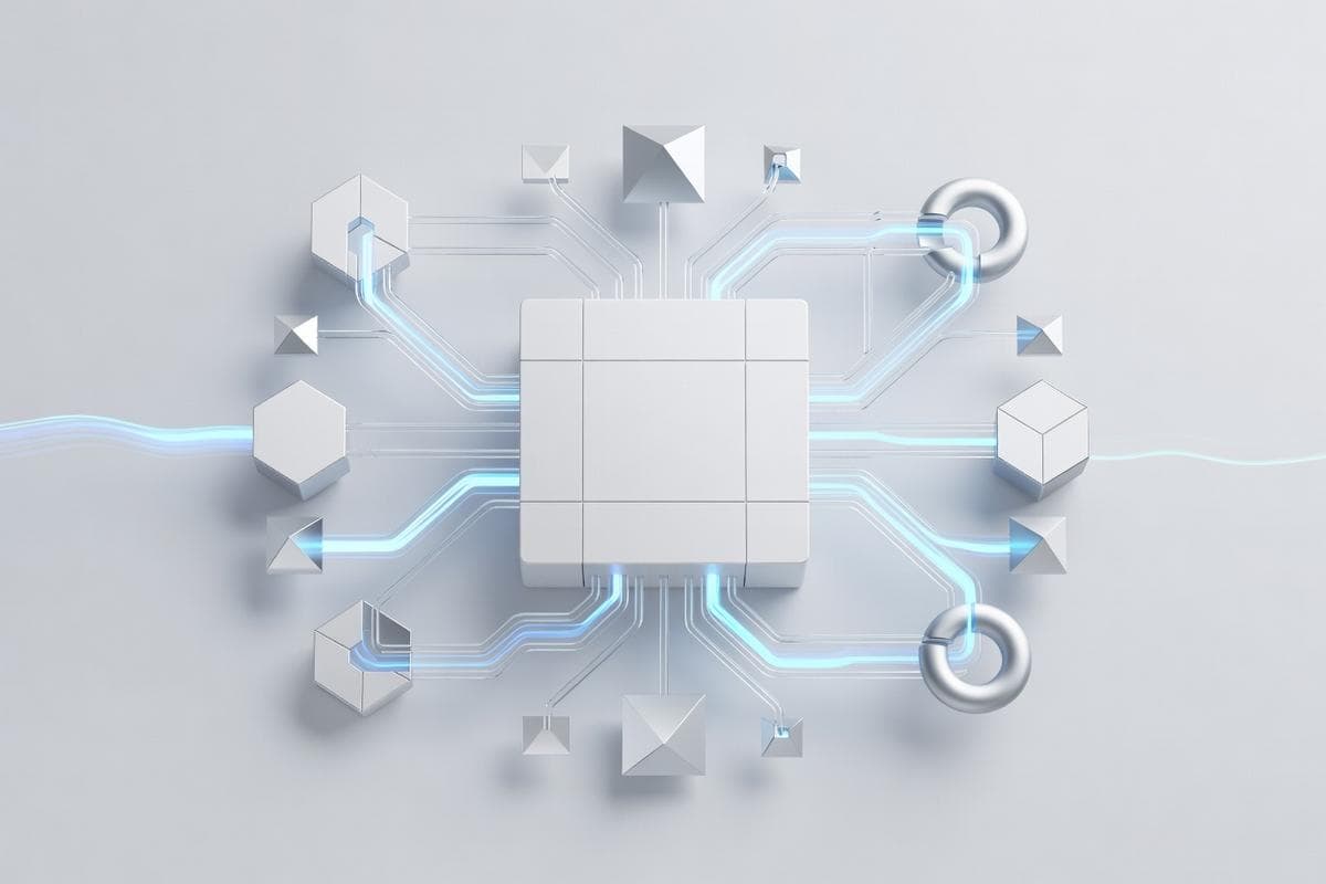 Isometric network nodes depicting widespread cybersecurity exploits and vulnerabilities.