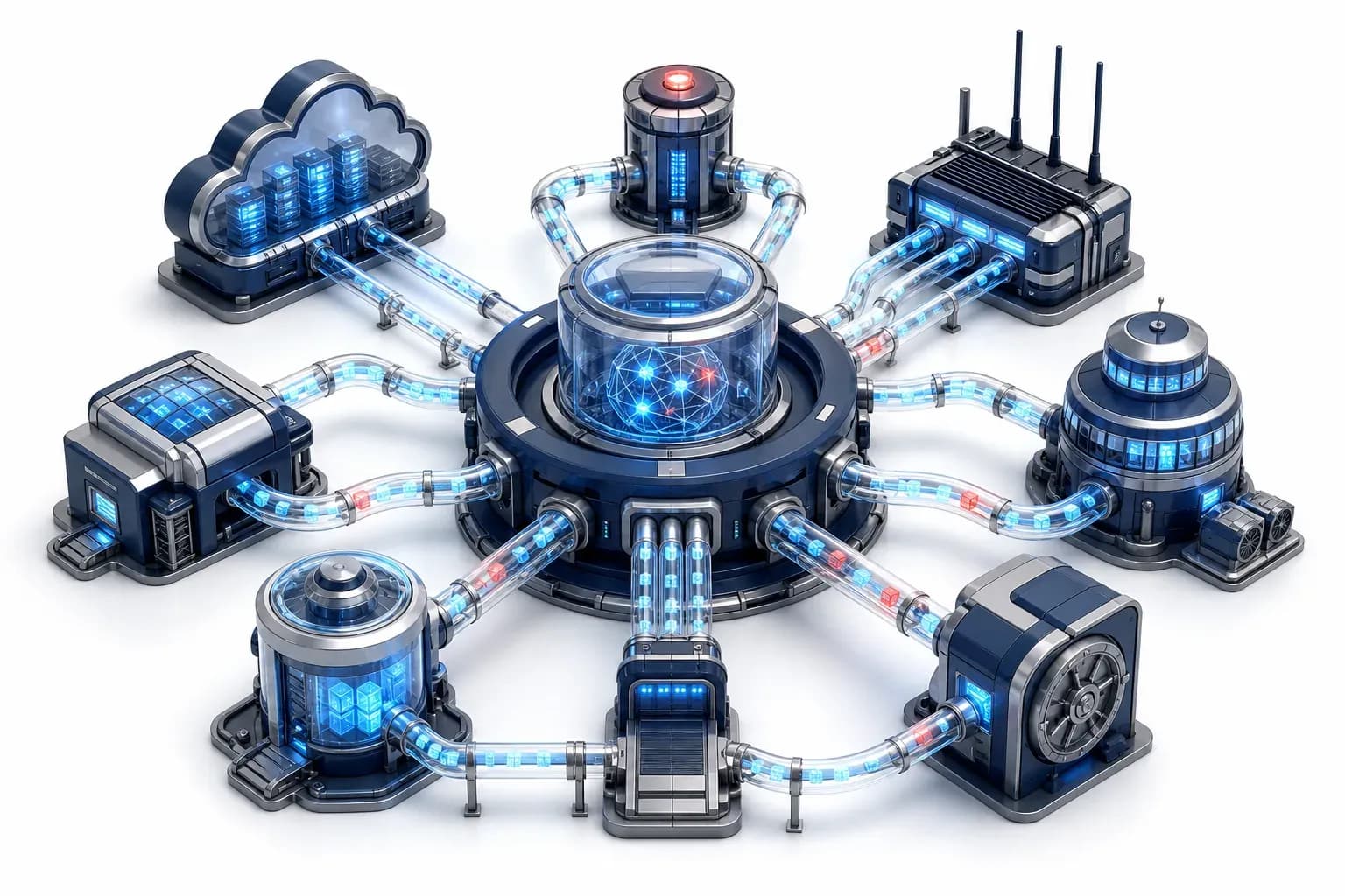 Floating servers entangled in cyan ransomware code flows.