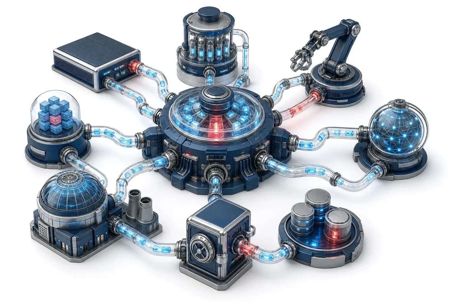 Isometric cyber machinery exposing chained zero-day vulnerabilities.