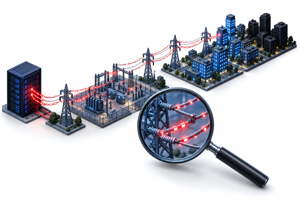 A cyberattack spreading through a power grid while investigators trace its path